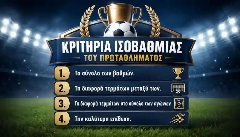 Κριτήρια ισοβαθμίας